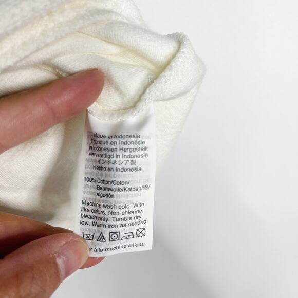 Madewell Texture & Thread Small White Ruffle Tie Front Tank Cotton Button Front - Picture 10 of 11